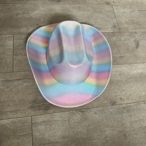 Pastel Rainbow Striped Cowgirl Hat - Picture 3 of 9